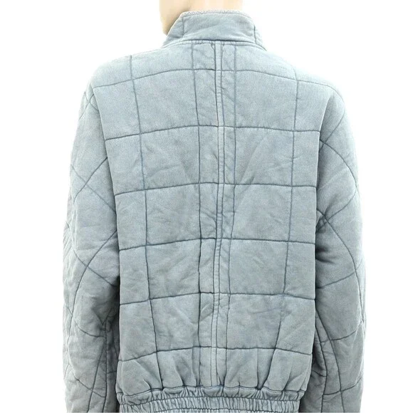 Free People Dolman Quilted Knit Jacket Top Oversized Zip-up Slouchy XS 284038 - Picture 8 of 10